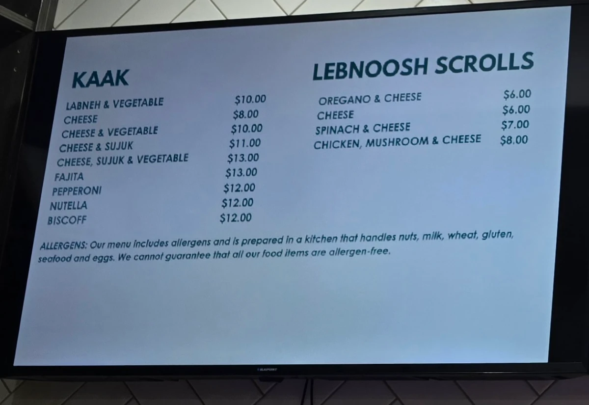Menu, Lebnoosh - Get Your Yummy Manoush & Pizza !