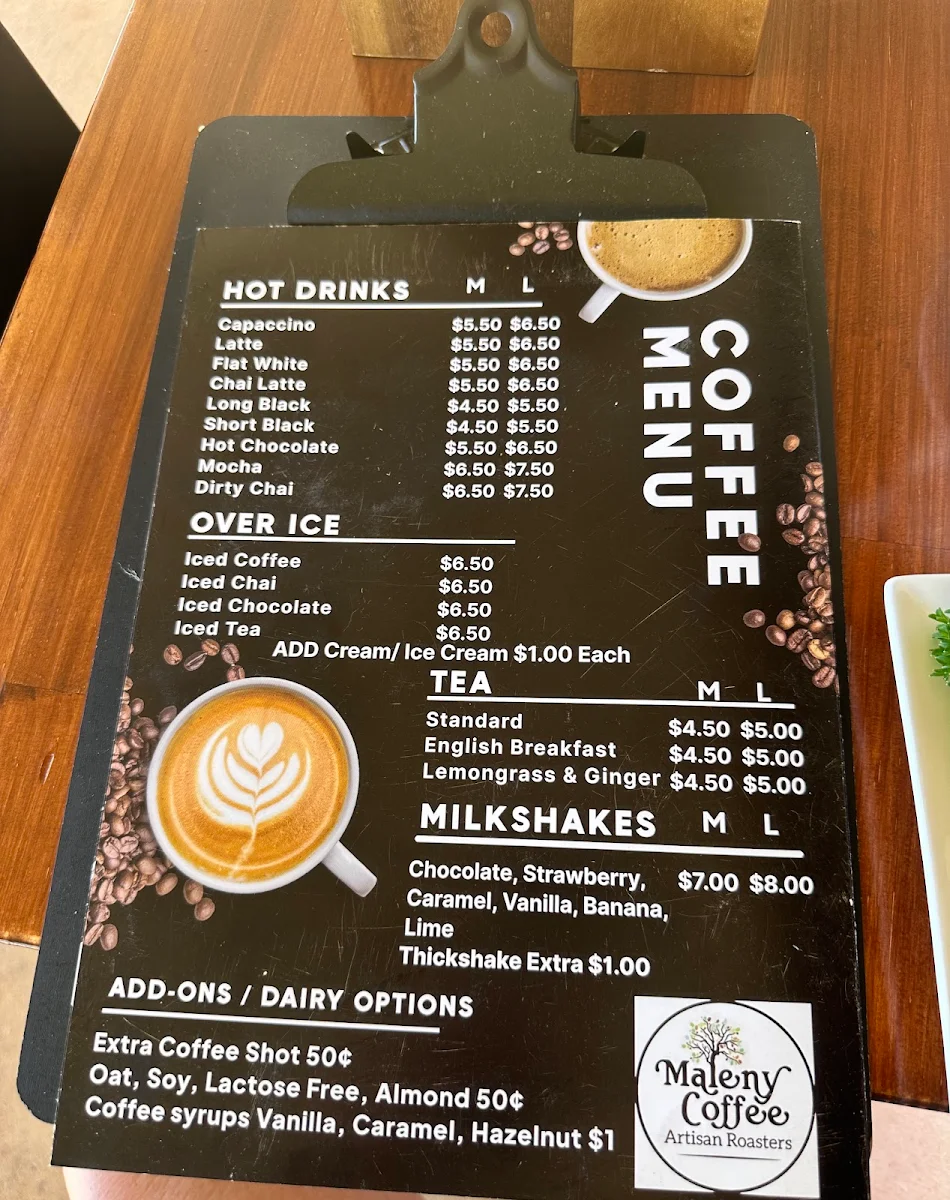 Menu, The Rustic Cafe Gin Gin