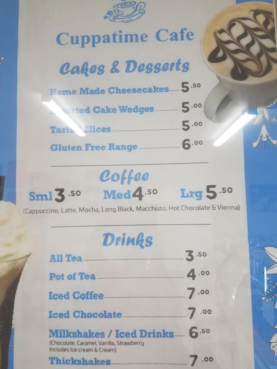 Menu, The Rustic Cafe Gin Gin