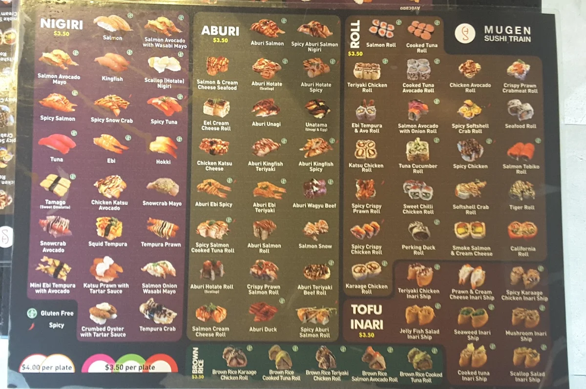 Menu, Sushi Hiro