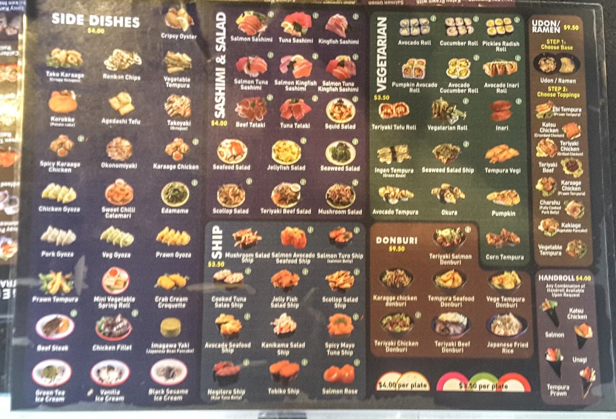 Menu, Sushi Hiro