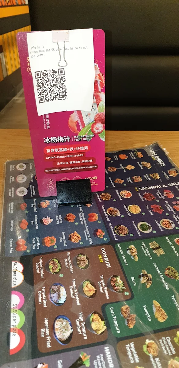 Menu, Sushi Hiro