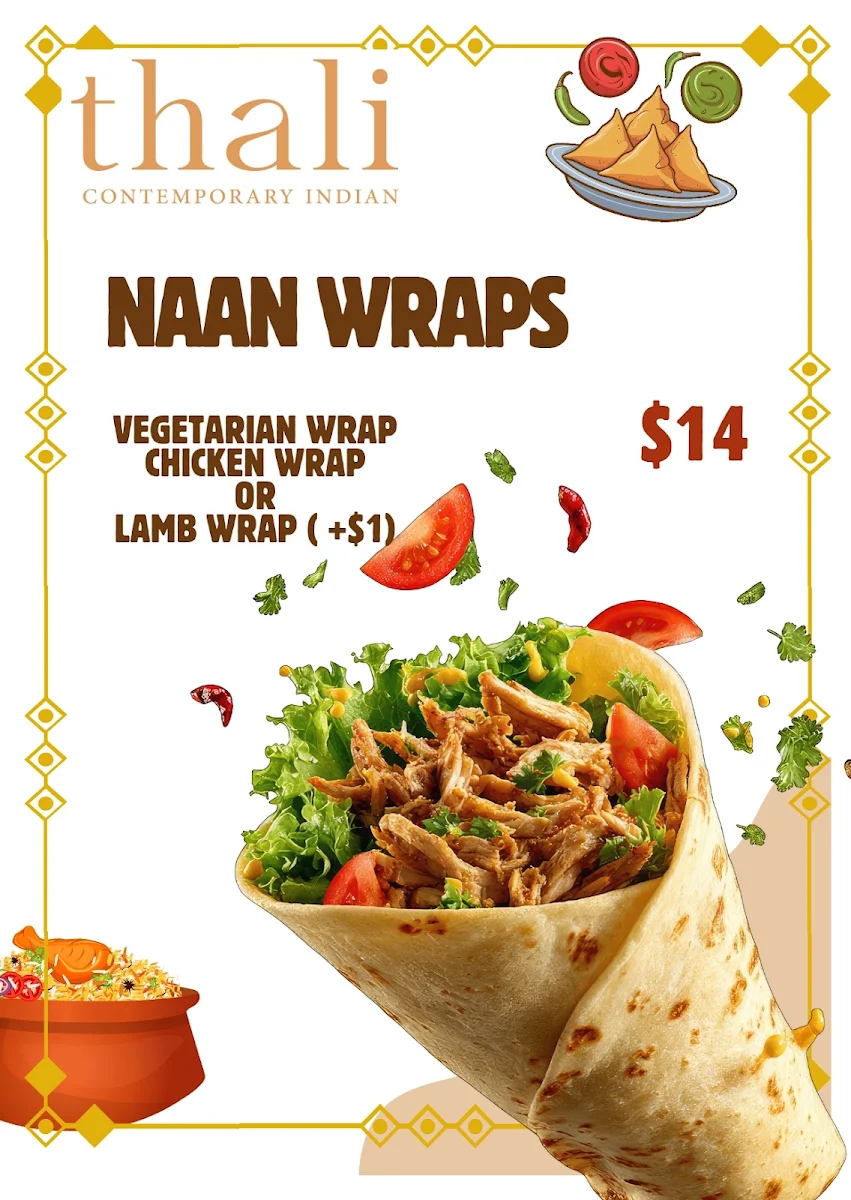 Menu, Thali Contemporary Indian