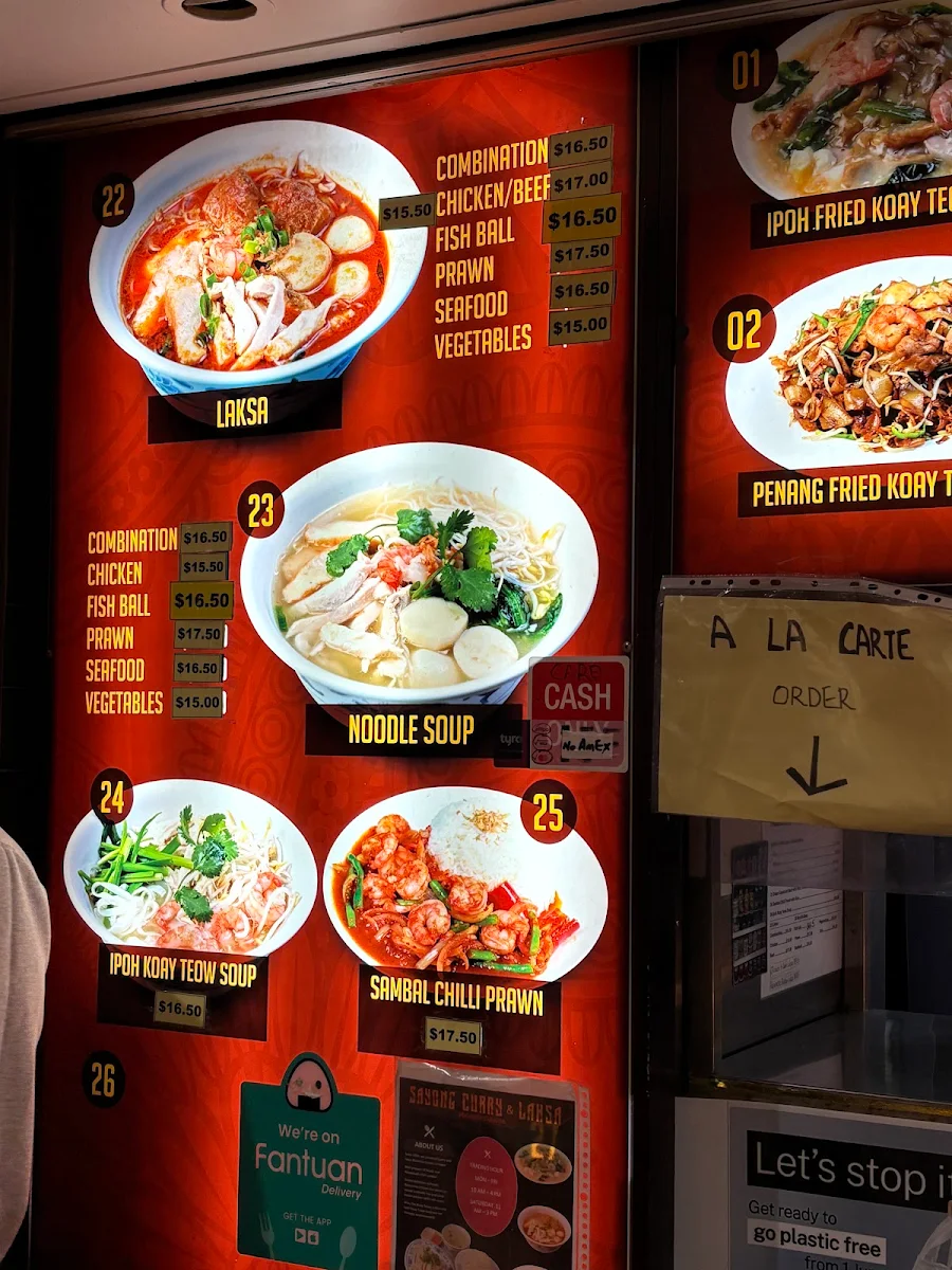 Menu, Sayong Curry and Laksa