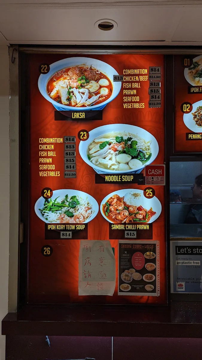Menu, Sayong Curry and Laksa
