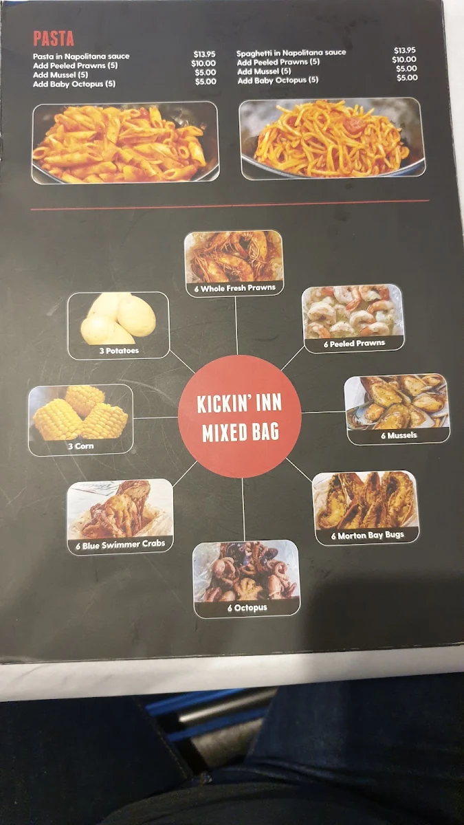 Menu, Kickin' Inn Petersham