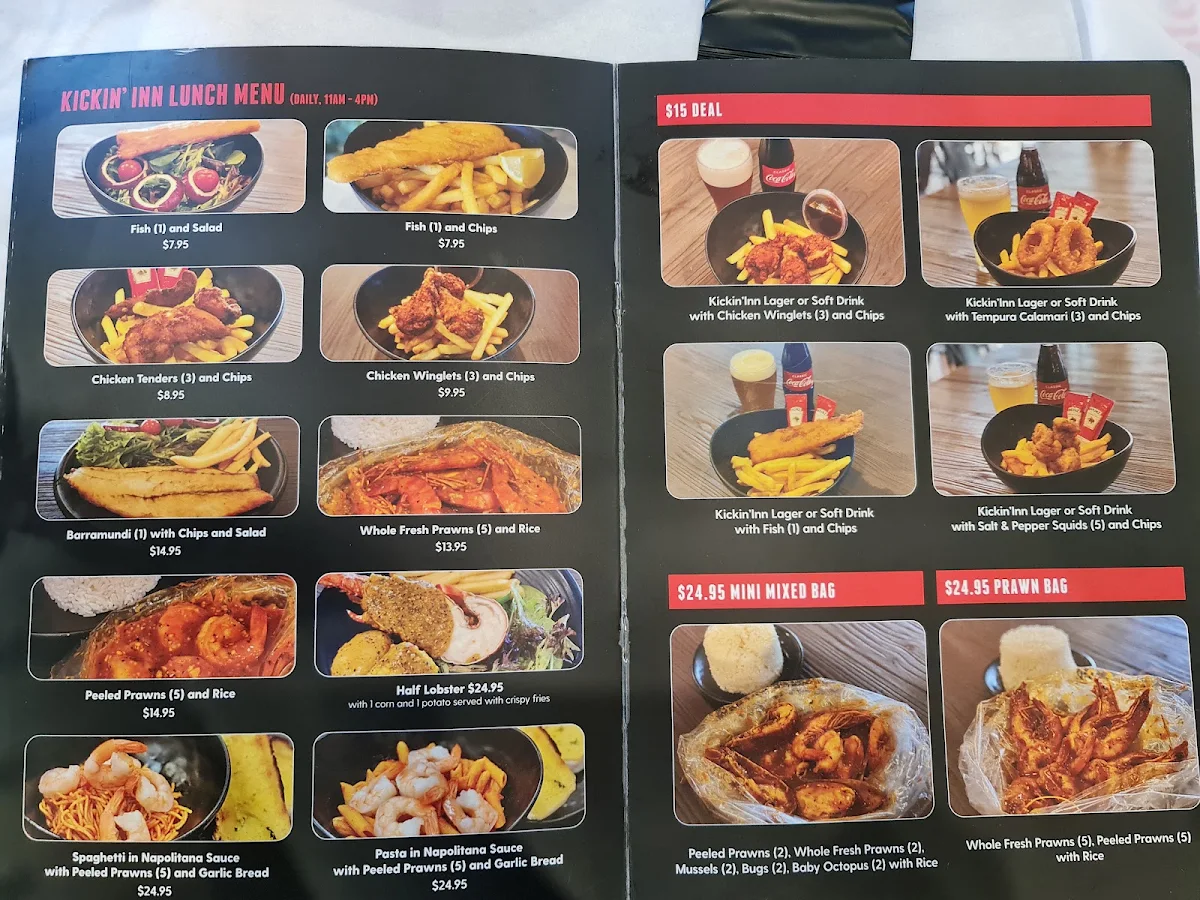 Menu, Kickin' Inn Petersham