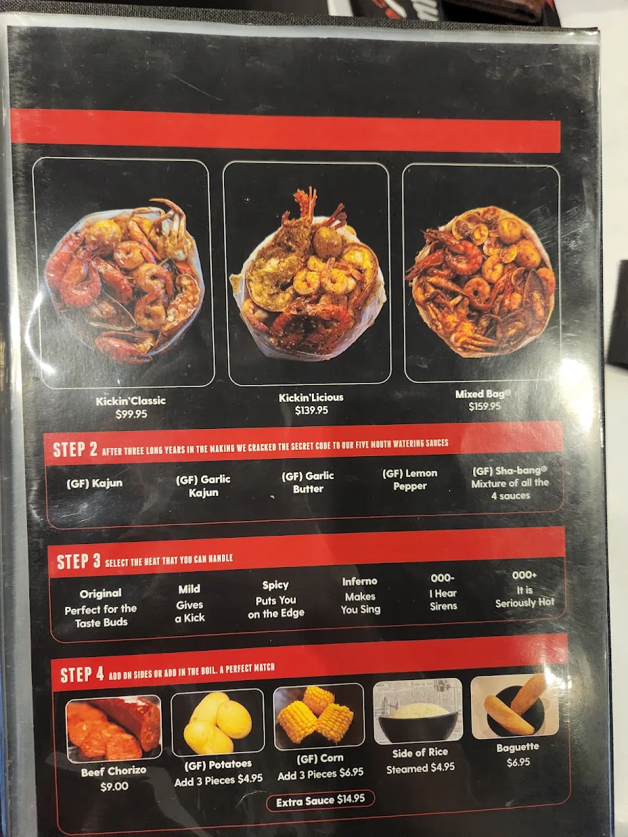 Menu, Kickin' Inn Petersham