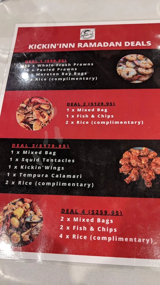 Menu, Kickin' Inn Petersham