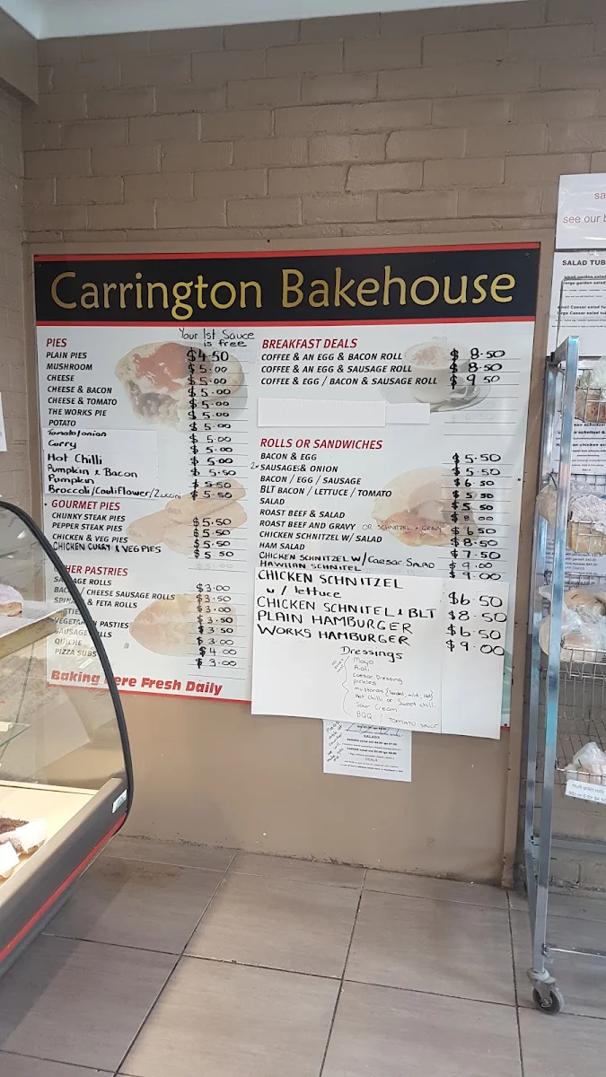 Menu, Carrington Bakehouse
