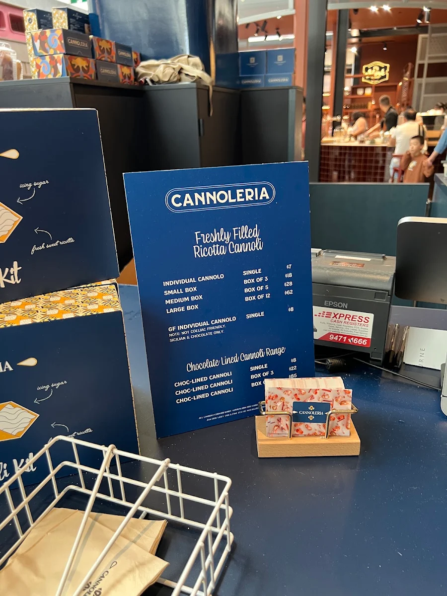 Menu, Cannoleria | Chadstone