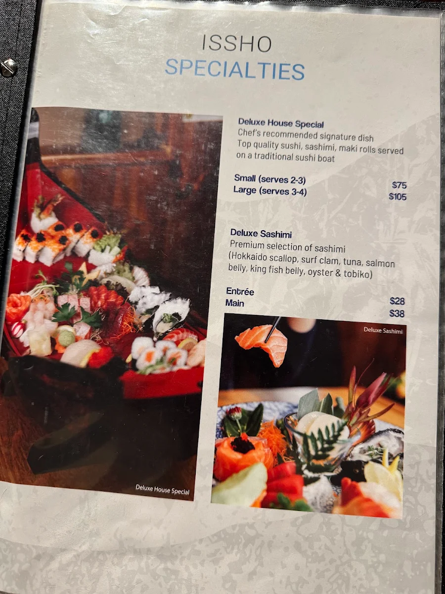 Menu, Issho Japanese