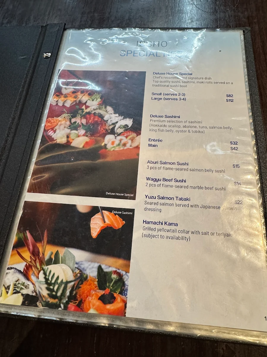 Menu, Issho Japanese