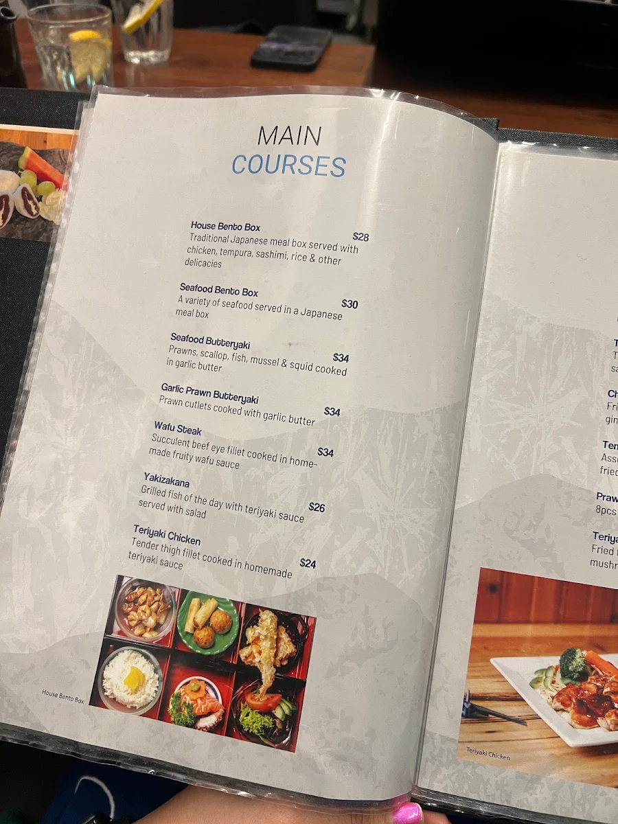 Menu, Issho Japanese