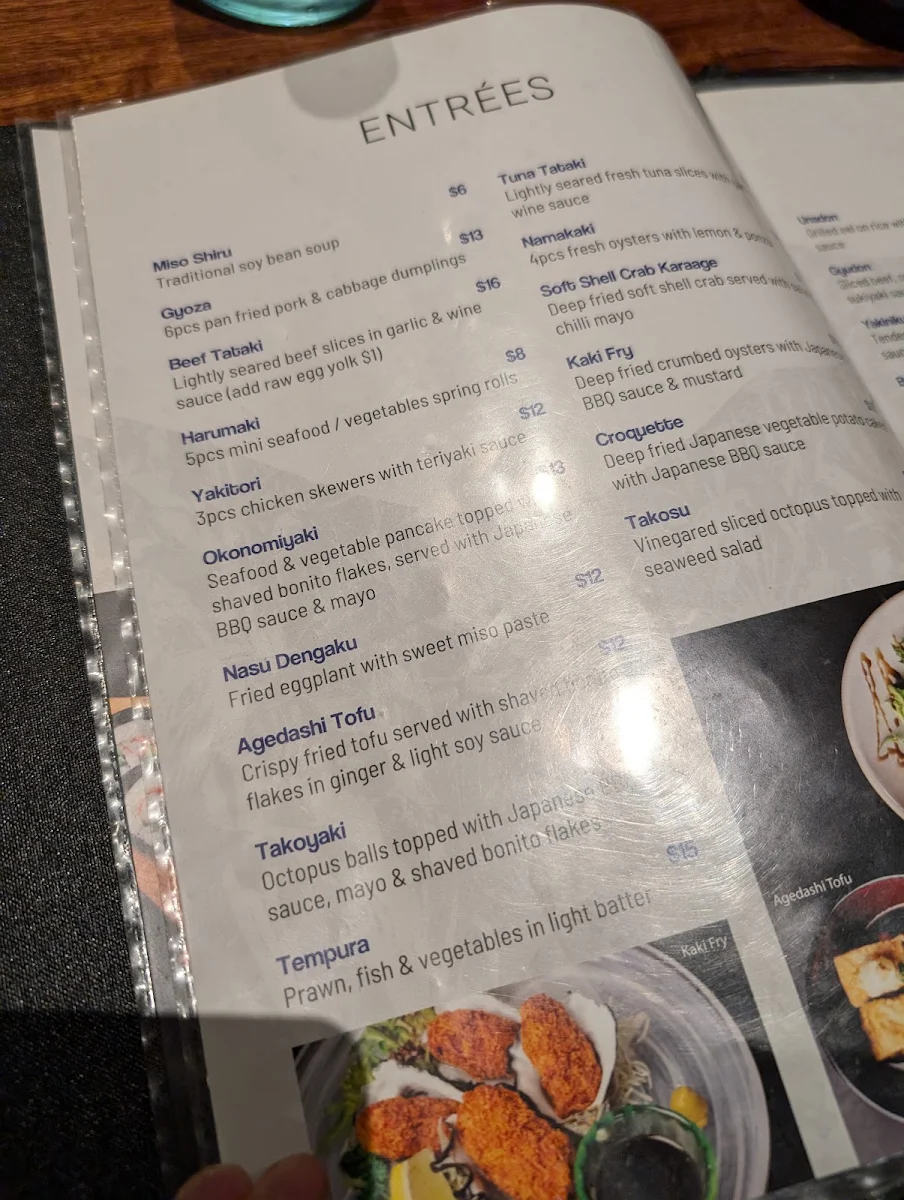 Menu, Issho Japanese