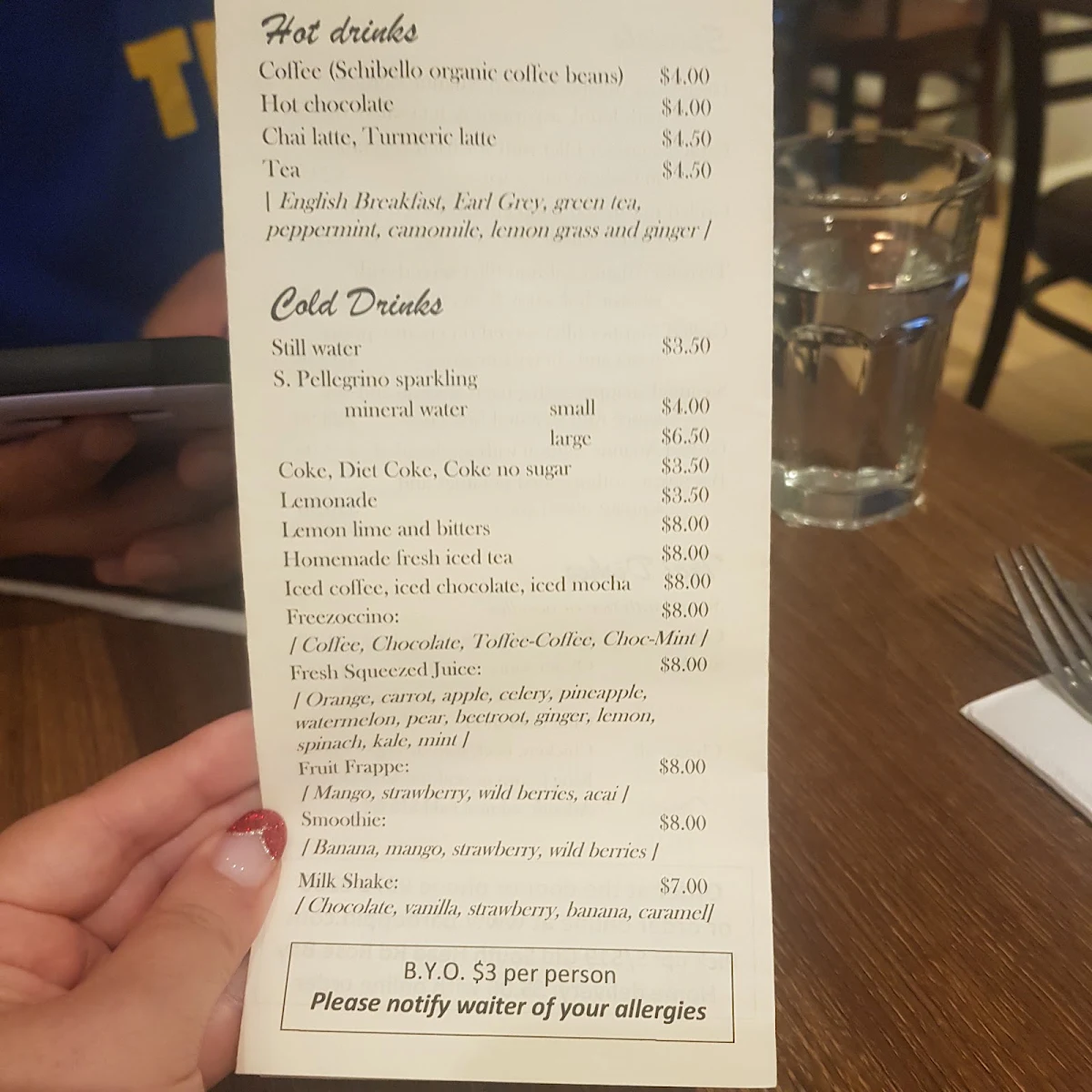 Menu, Bar Doppio