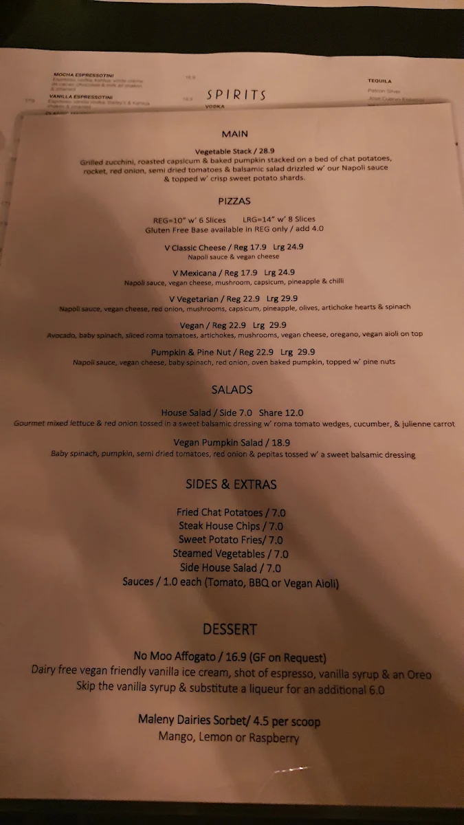 Menu, Amici Restaurant & Pizzeria