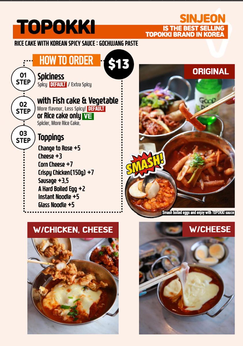 Menu, Sinjeon