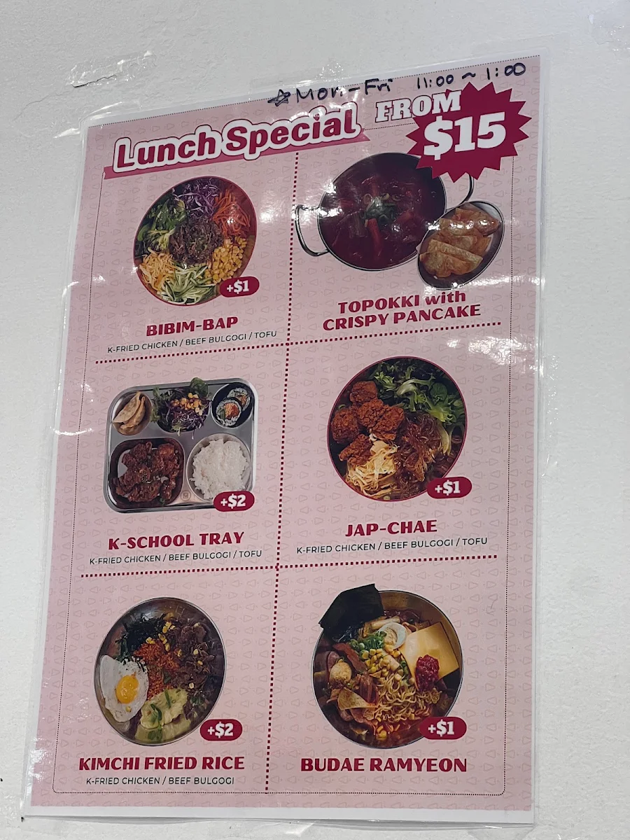 Menu, Sinjeon