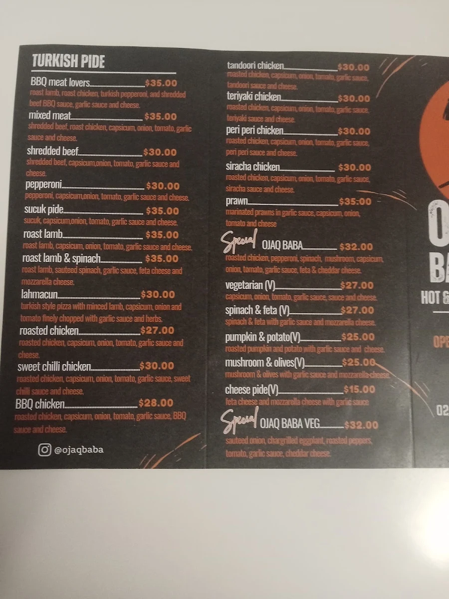 Menu, OJAQ BABA