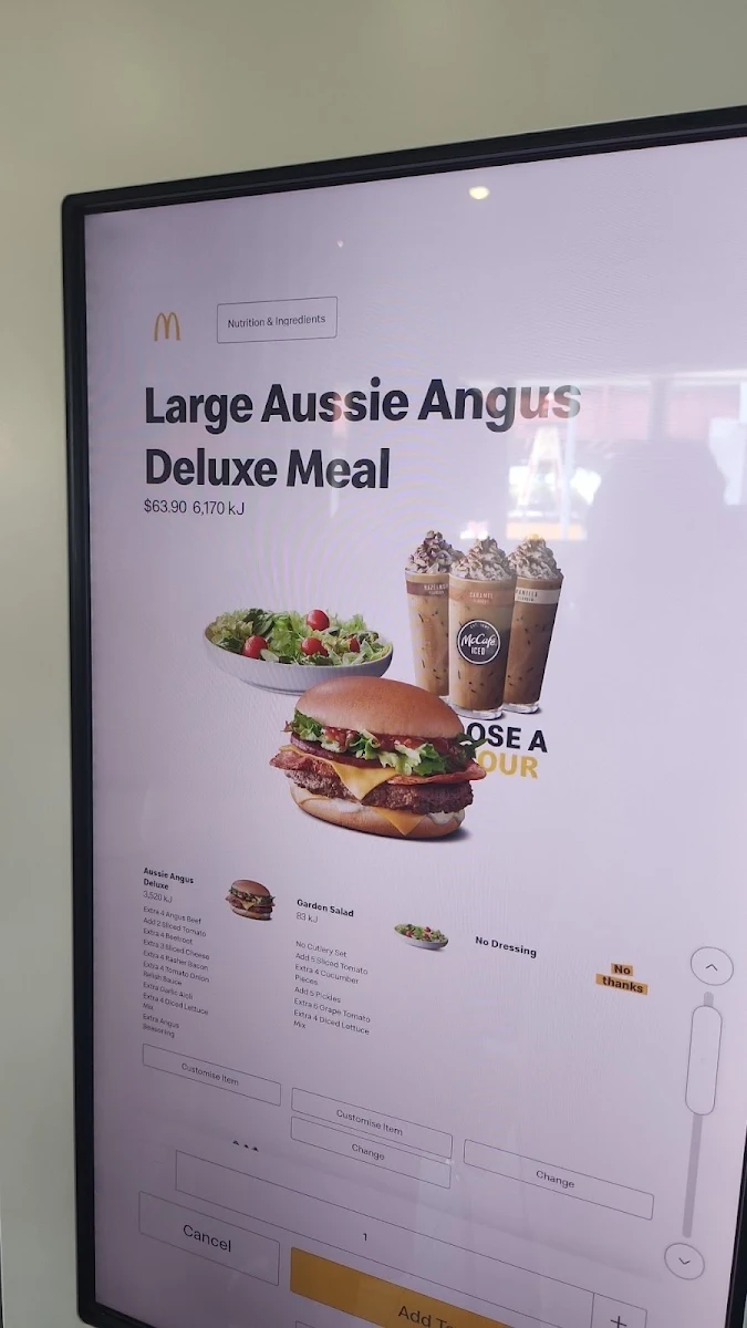Menu, McDonald's Port Adelaide