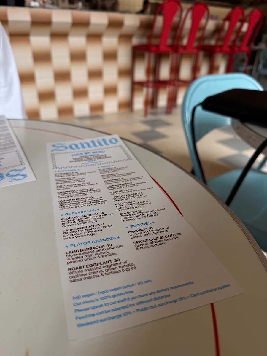 Menu, Santito