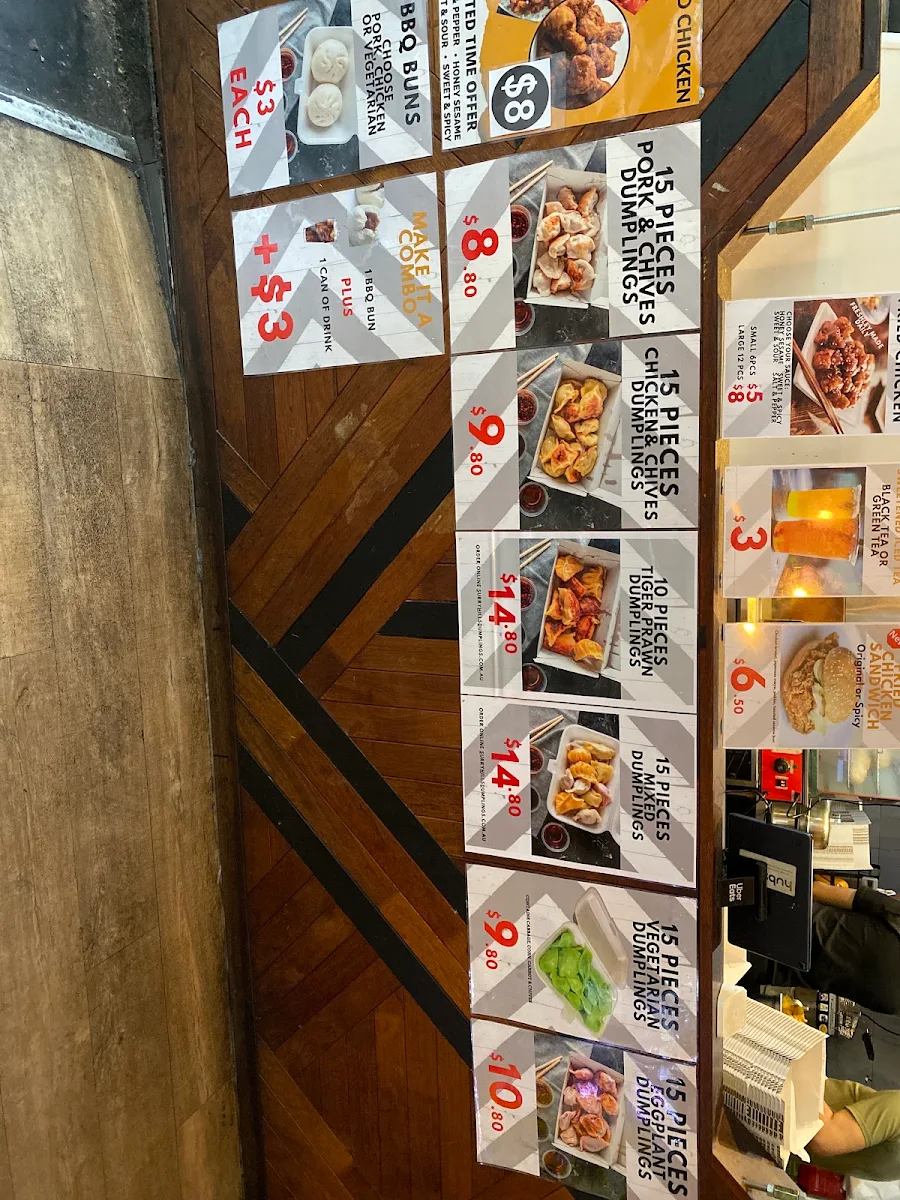 Menu, Surry Hills Dumplings by Baba Wu