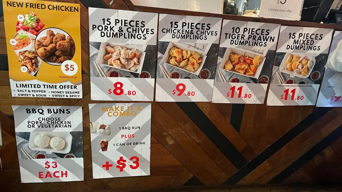 Menu, Surry Hills Dumplings by Baba Wu