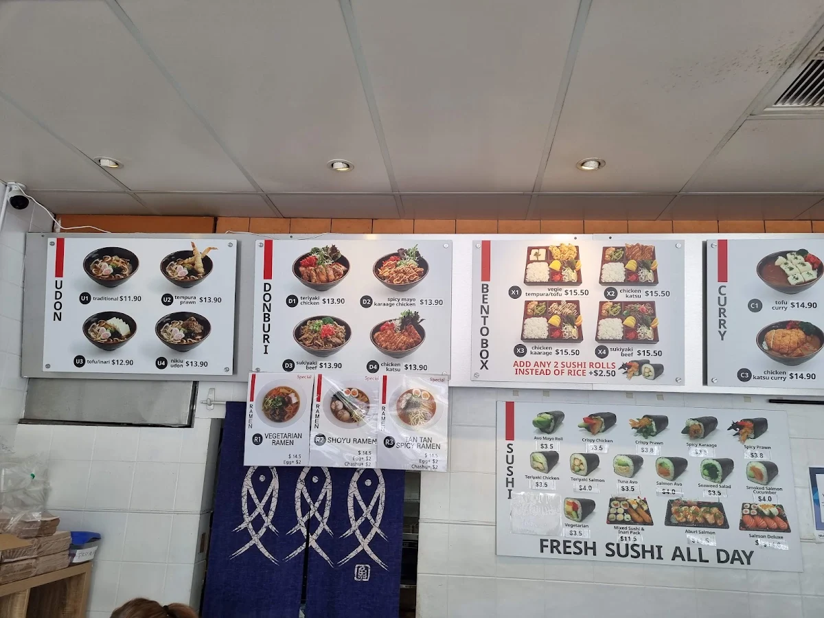 Menu, Sushi Nova
