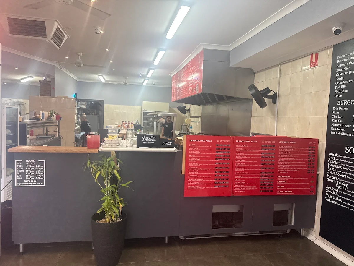 Menu, Rays Fish and Chips & Pizza