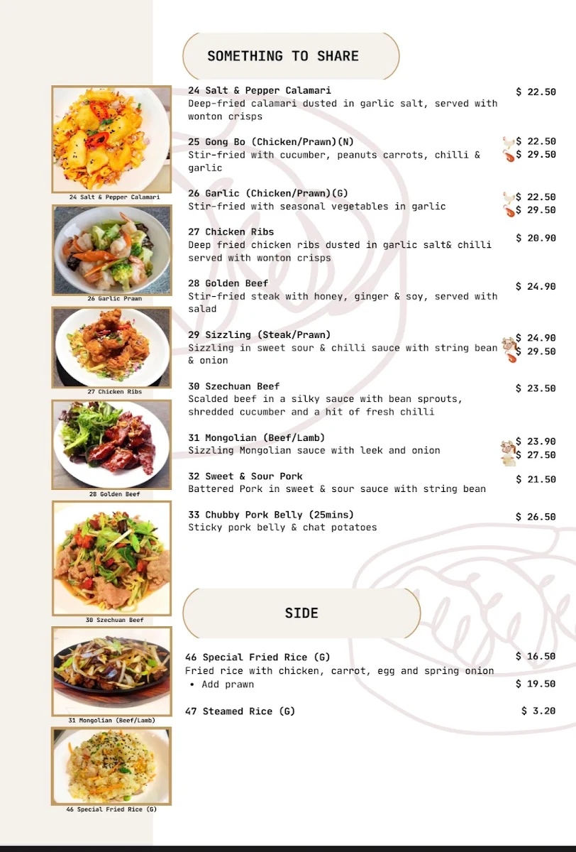 Menu, Chubby Buddies