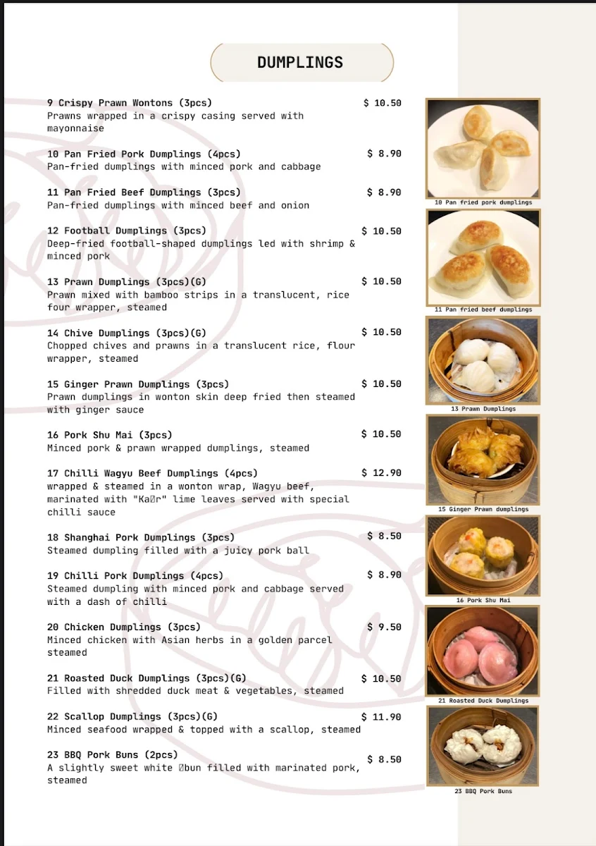 Menu, Chubby Buddies