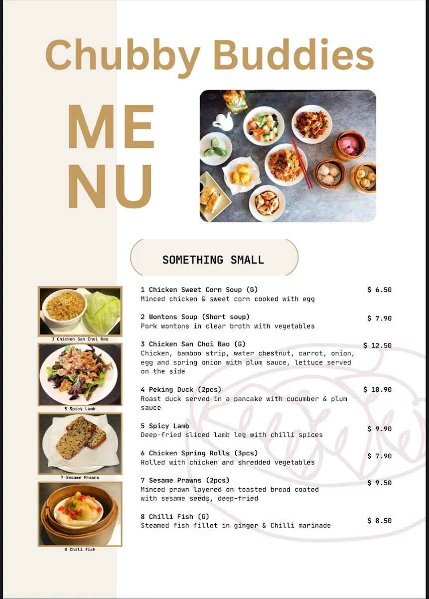 Menu, Chubby Buddies