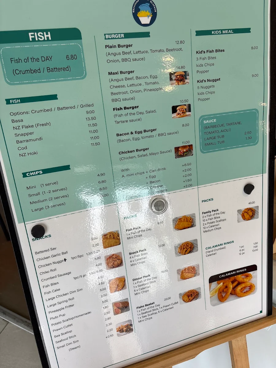 Menu, Christine Corner Seafood
