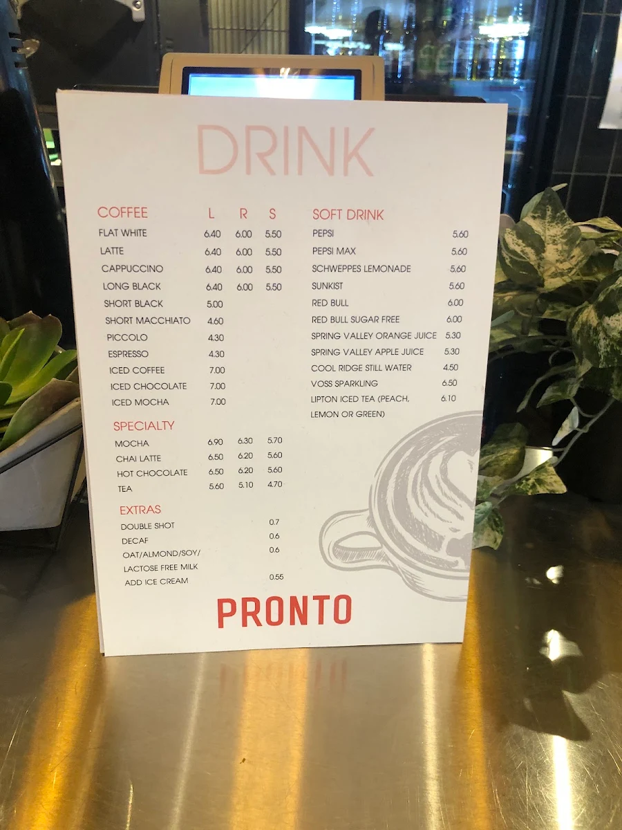 Menu, PRONTO by Macchinetta