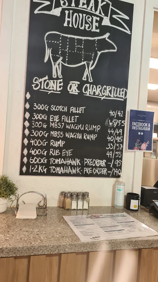 Menu, EAGLE HAWK HOTEL