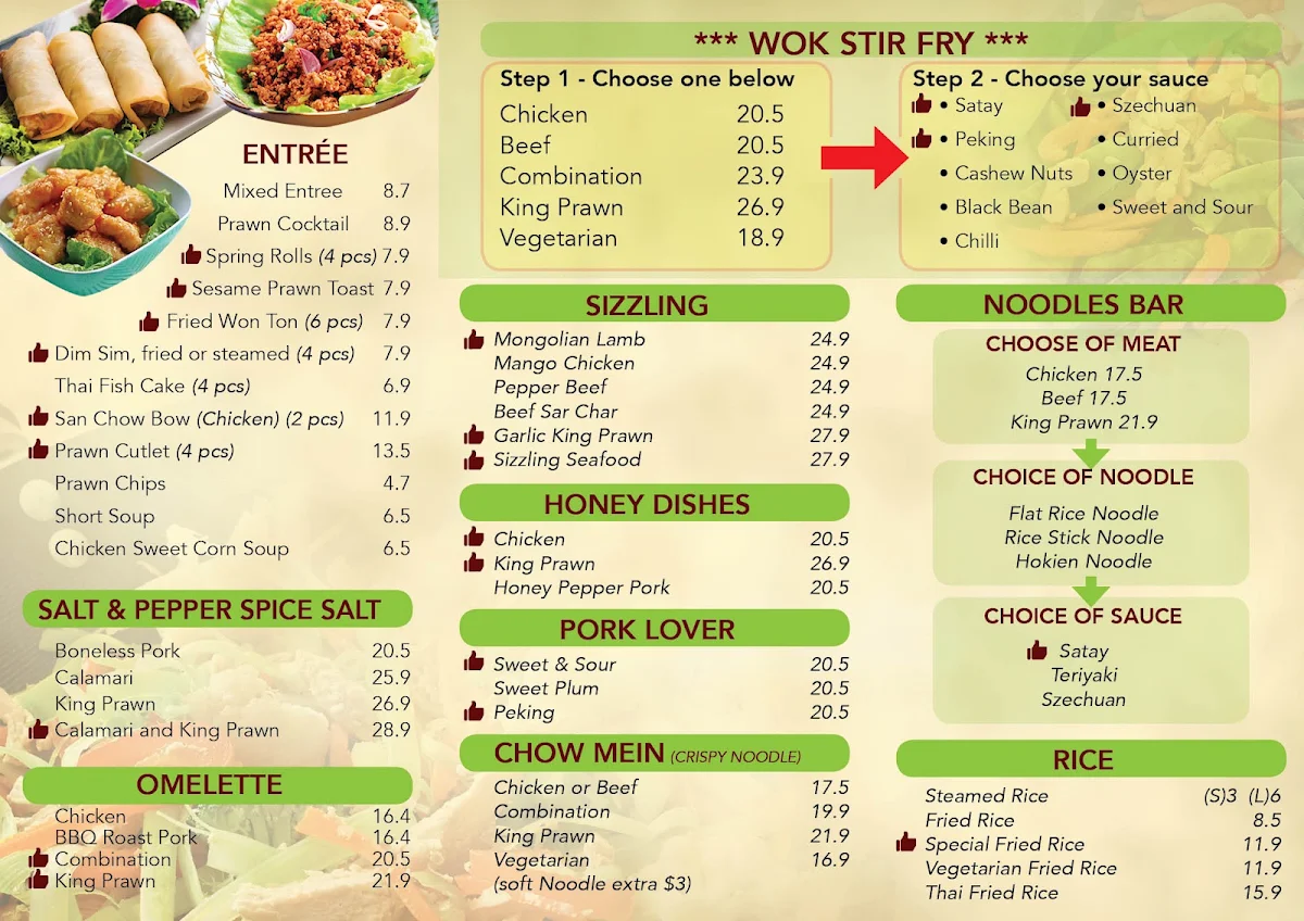 Menu, Bamboo River Sussex Inlet