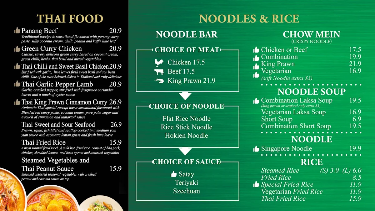 Menu, Bamboo River Sussex Inlet