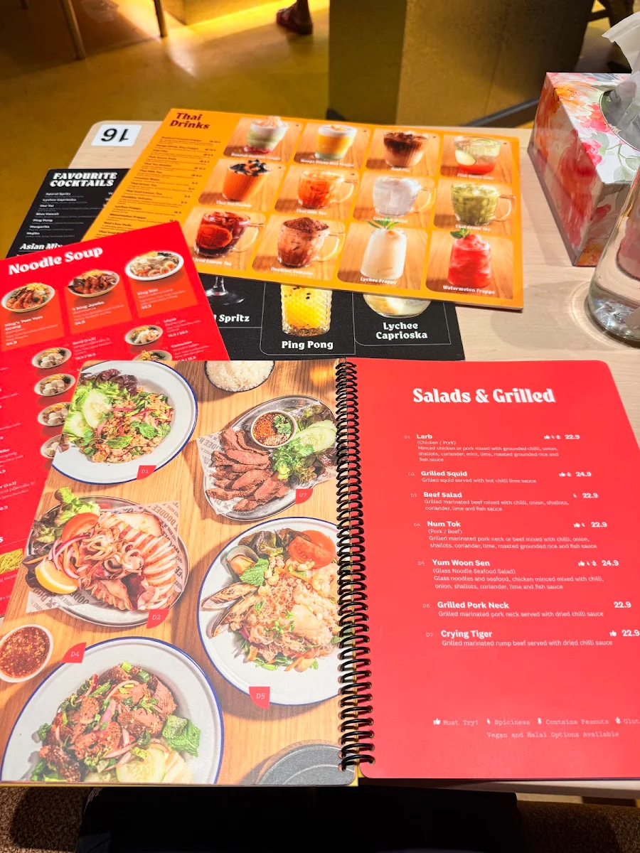 Menu, Doodee King - Thaitown