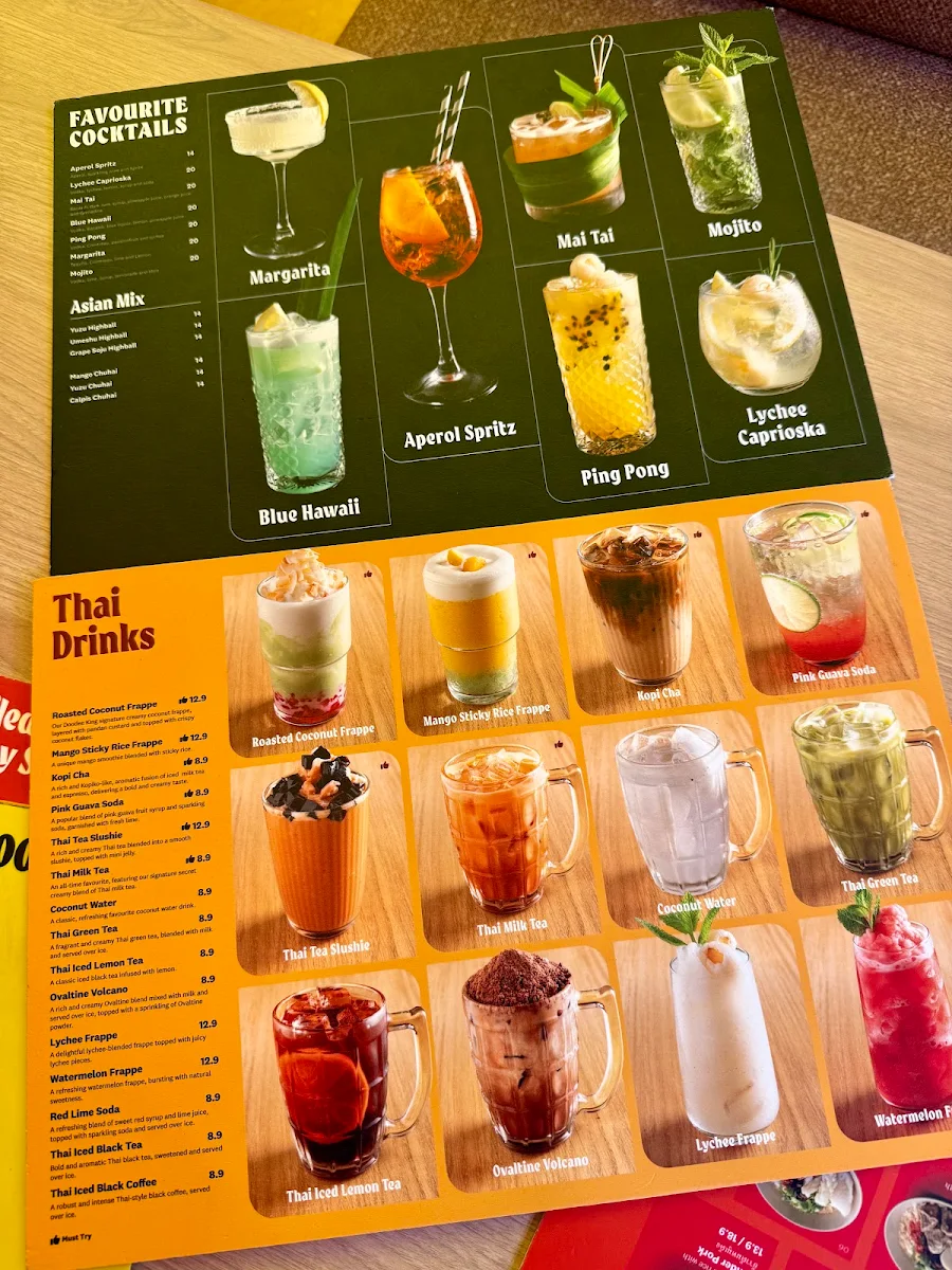 Menu, Doodee King - Thaitown