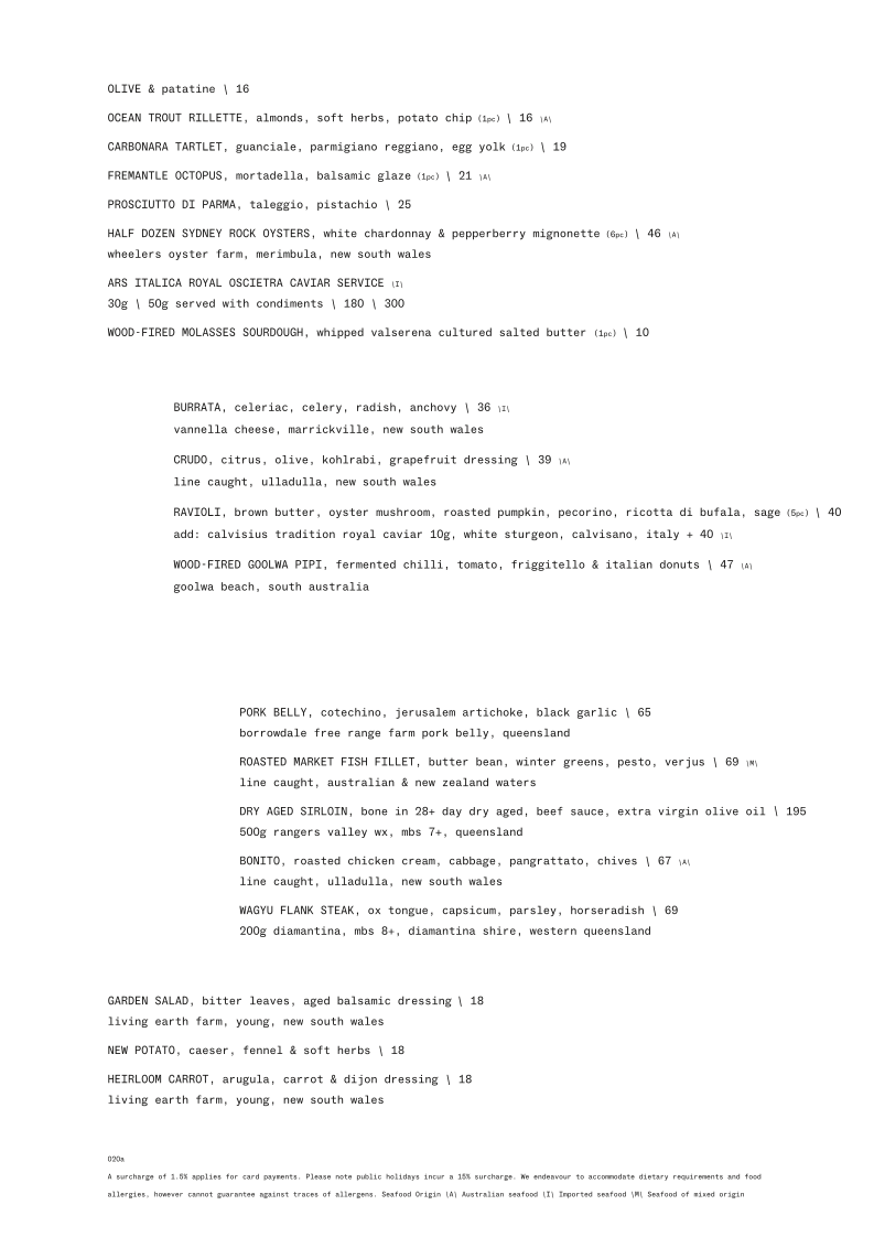 Menu, Lunetta