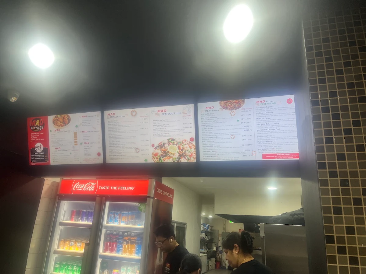 Menu, Mad Toppings Gordon
