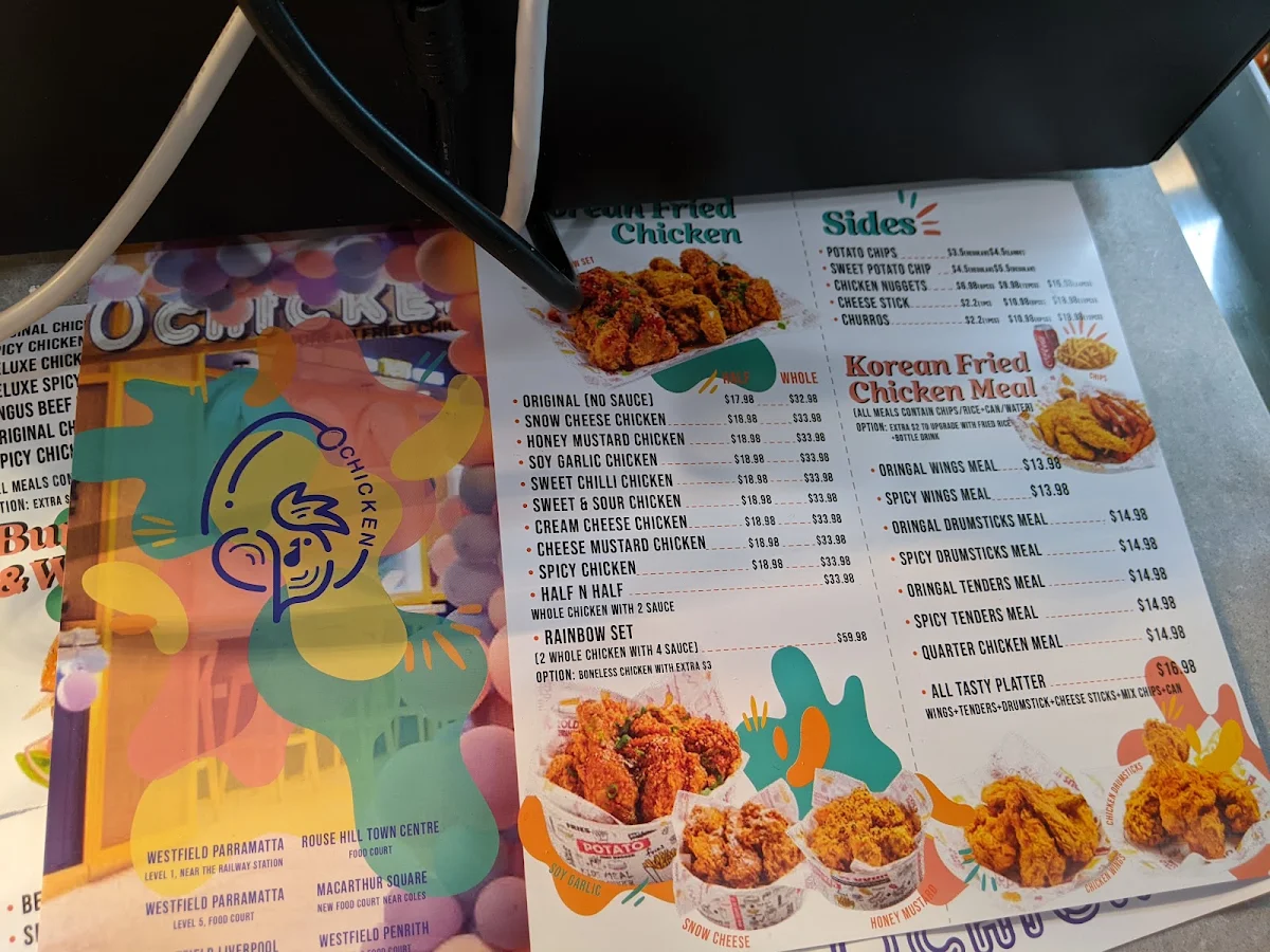 Menu, O Chicken Eastgardens