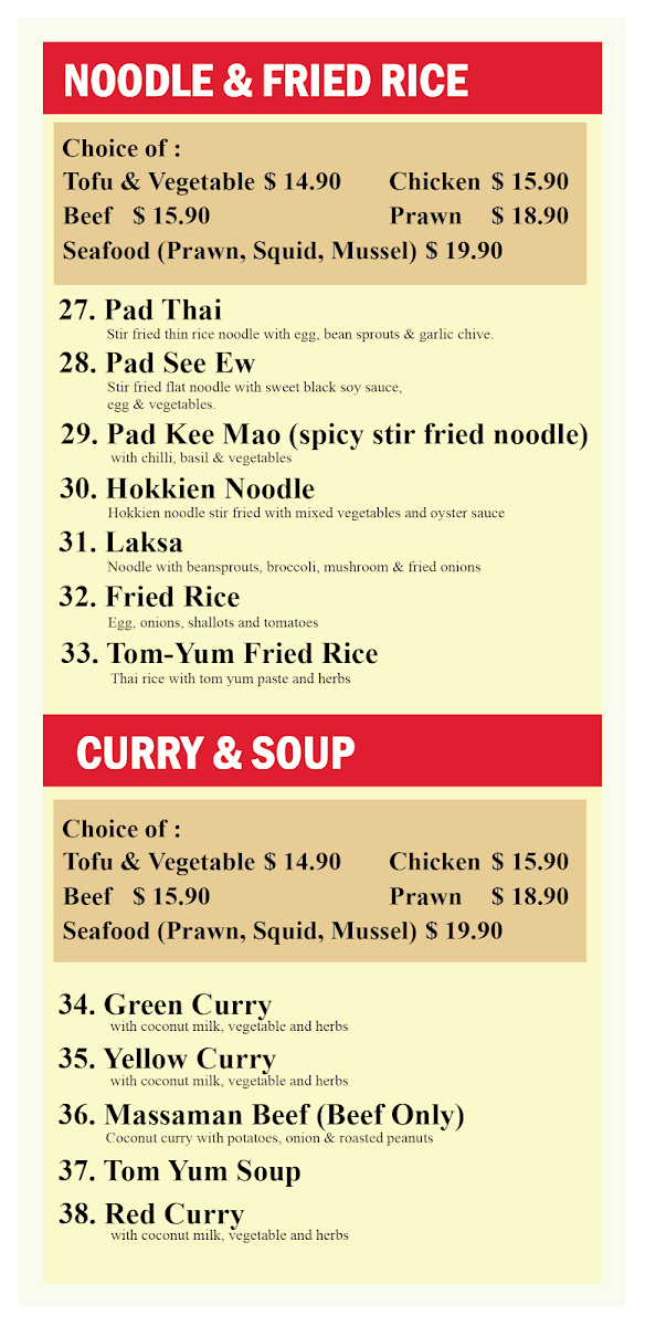 Menu, Hello Bexley