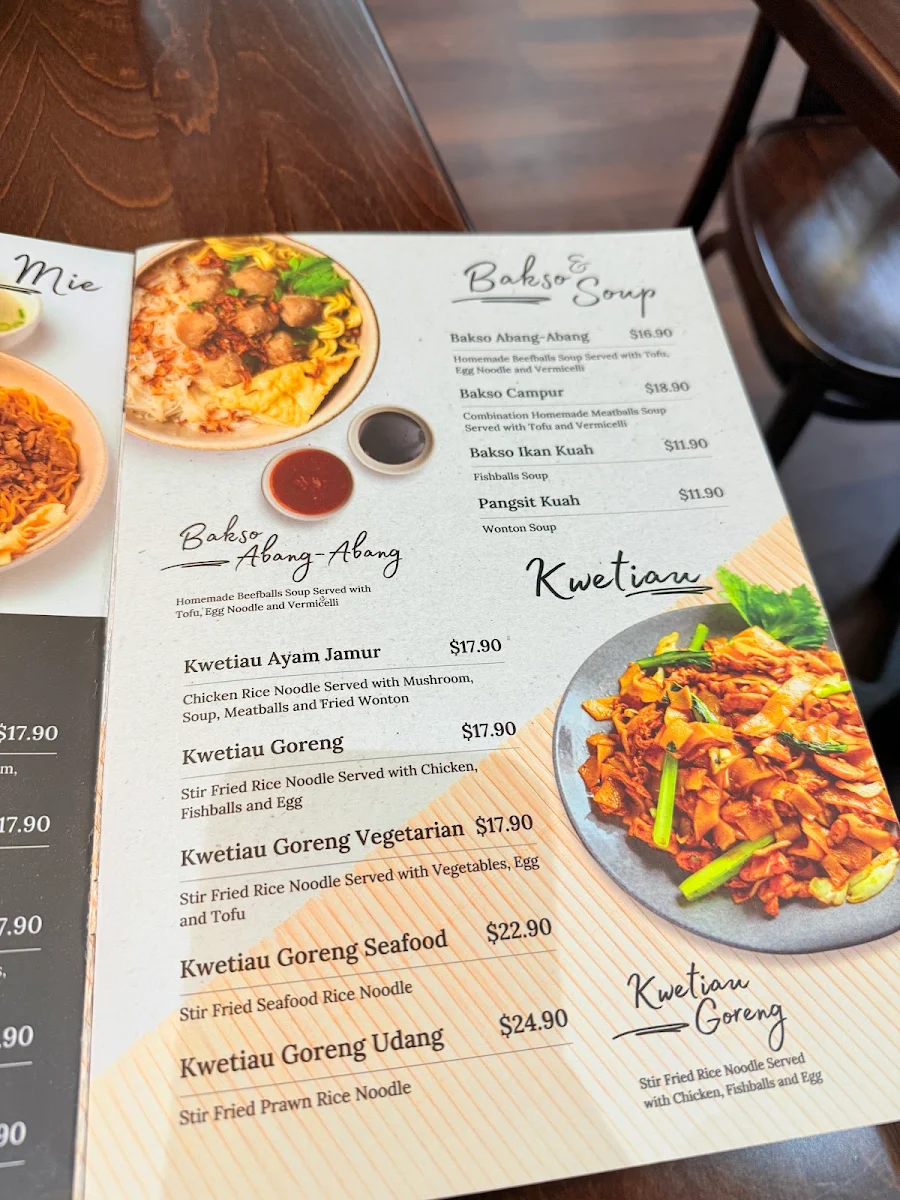 Menu, My Indo Kitchen Campsie