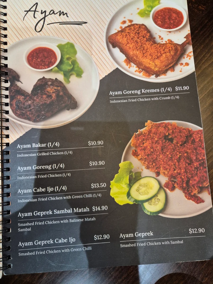 Menu, My Indo Kitchen Campsie