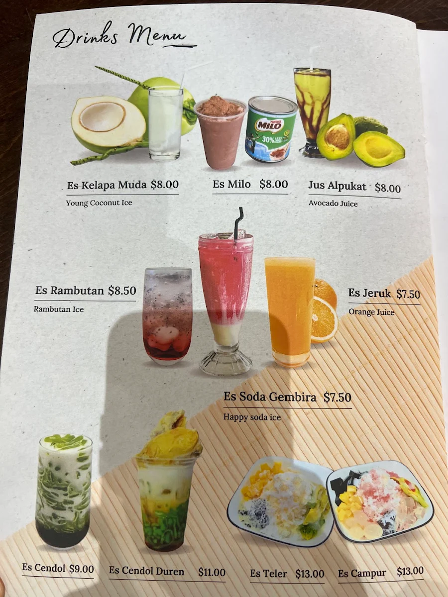 Menu, My Indo Kitchen Campsie