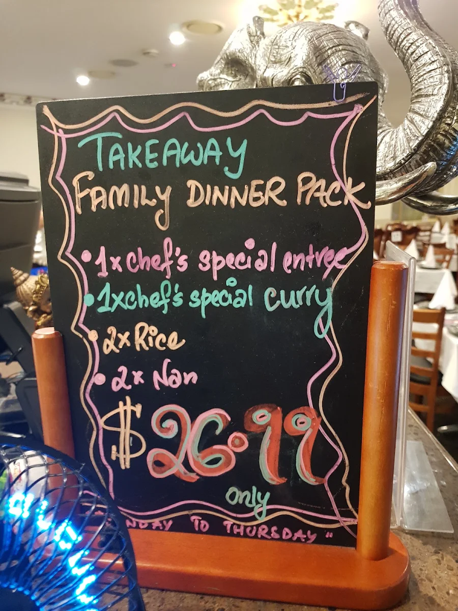 Menu, Manjit's Indian Restaurant