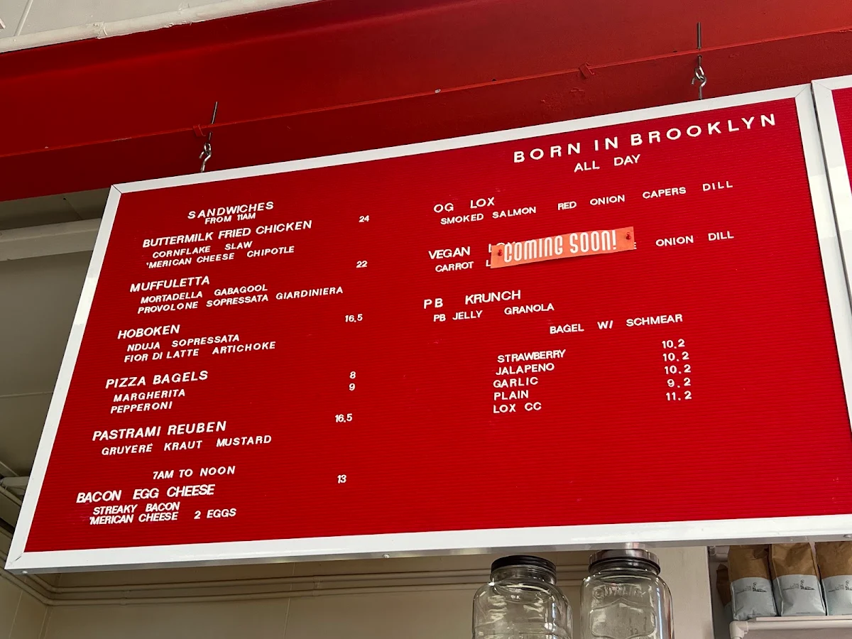 Menu, Brooklyn Boy Bagels