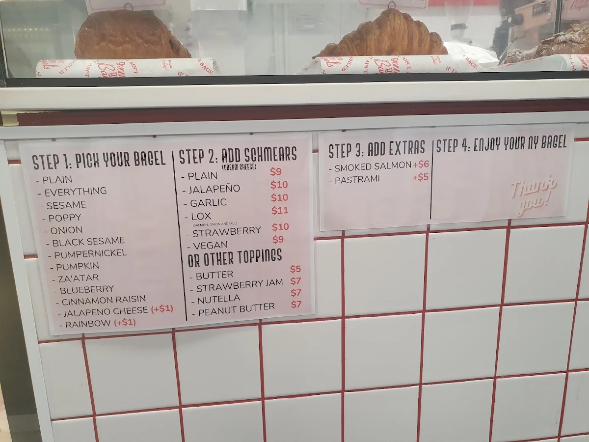 Menu, Brooklyn Boy Bagels